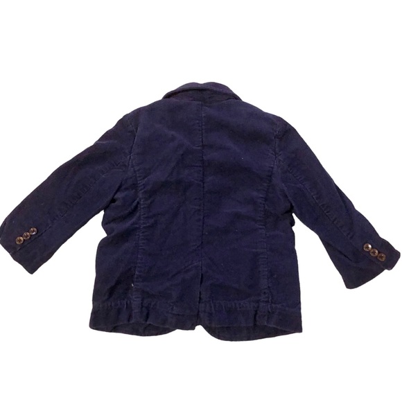 Janie & Jack Boys Corduroy Two-Button Blazer Jacket, Navy Blue Size 18-24 Months - Picture 3 of 5